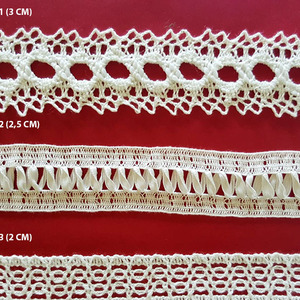 Pasacintas de Bolillo Blanco (3 cm/ 2,5 cm y 2 cm)