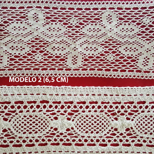 Encaje de Bolillo Blanco (7 cm y 6,5 cm)