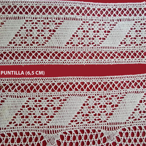 Encaje de Bolillo Blanco (Entredos 6 cm y Puntilla 6,5 cm)