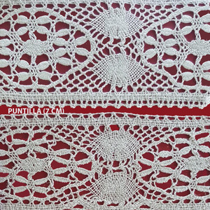 Encaje de Bolillo Blanco (Entredos 8 cm y Puntilla 7 cm)