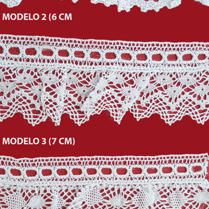 Encaje de Bolillo Blanco (4,5 cm/ 6 cm y 7 cm)