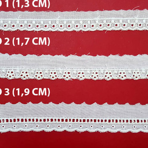 Punta tira bordada beige (1,3 cm/ 1,7 cm y 1,9 cm)