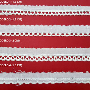 Punta tira bordada beige (1,5 cm/ 1,5 cm/ 2 cm y 1,5 cm)