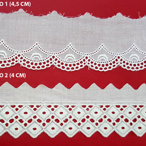 Punta tira bordada beige (4,5 cm y 4 cm)