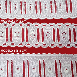 Pasacinta tira bordada beige (4,5 cm, 4,5 cm y 5,5 cm)