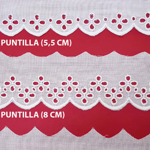 Tira bordada beige (Entredos 3,5 cm/ Puntilla 5 cm/Puntilla 5,5 cm y Puntilla 8 cm)