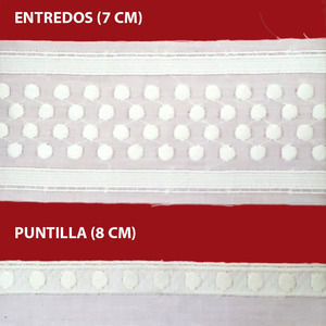 Tira bordada beige (Entredos 5,5 cm/ Entredos 7 cm y Puntilla 8 cm