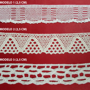 Encaje de Bolillo Beige (2,5 cm/ 2,5 cm y 2,5 cm)