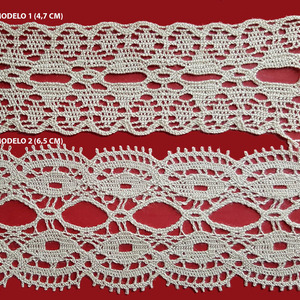 Encaje de Bolillo Beige (4,7 cm y 6,5 cm)