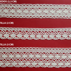Encaje de Bolillo Beige (Entredos 2,3 cm/Puntilla 2 cm y Puntilla 3 cm)