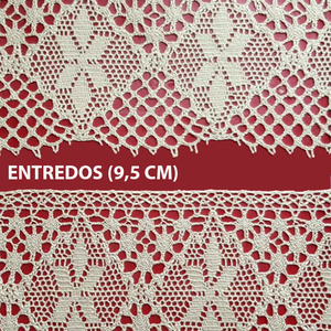 Encaje de Bolillo Beige (Puntilla 10 cm y Entredos 9,5 cm)