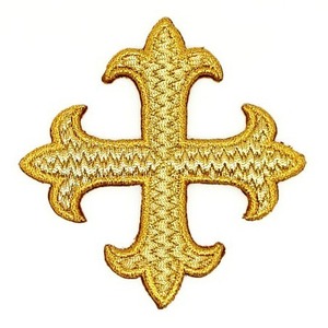 Cruz bordada 3 oros (9cm)
