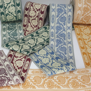 Cinta Jacquard bordada flores varios colores (10cm)