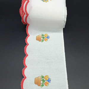 Cinta ancha estampada flores y maceta (10cm)