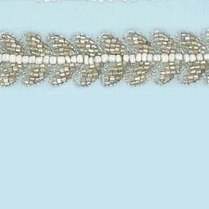Pasamanería rocalla plata con brillantes (2.5cm)