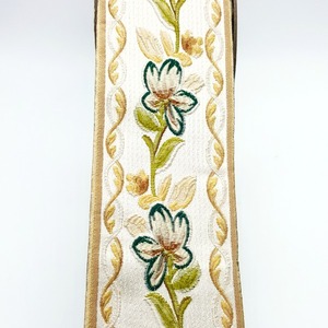 Cinta Bordada Flores blancas ancha (8,5cm)