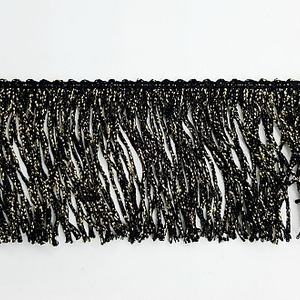 FLECO DE SEDA Y LAMÉ NEGRO (4,5cm)