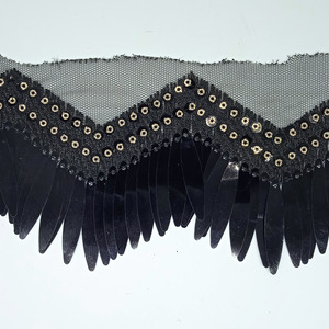 FLECO CON TUL BORDADO NEGRO (7 cm)