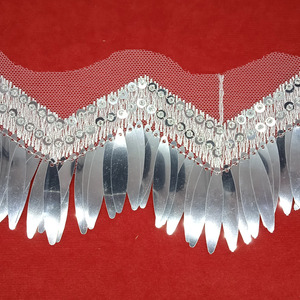 FLECO CON TUL BORDADO PLATEADO (7 cm)