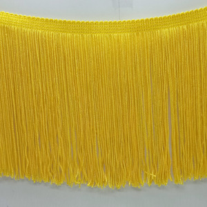 Fleco de seda  Amarillo (15 cm)