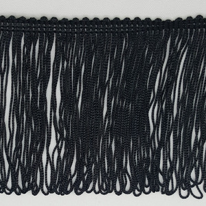 Fleco de seda  Negro doble (10 cm)