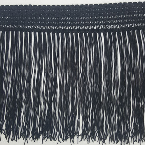 Fleco de seda Negro  (25 cm)