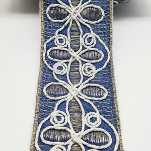 Cinta Bordada Tela Vaquera y blanco (5,5cm)