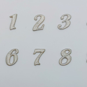 Números bordados plata (2,5-3 cm)