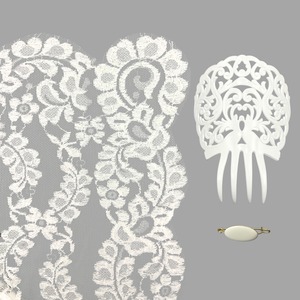 Pack Mantilla Niña blanca, Peina y broche