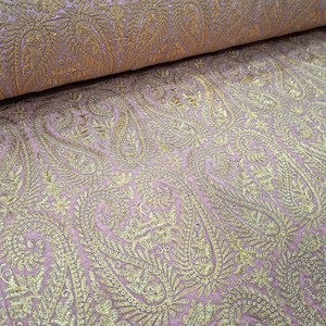 Tela terciopelo bordado Rosa Empolvado (ancho 1m)
