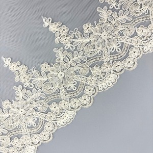 Tul bordado metalizado Plata (bordado 8,5cm/total 13cm)