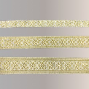 Galón dorado combinado con Marfil (1,5cm/2.5cm/3,5 cm)