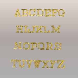 Letras bordadas termoadhesivas doradas (1,3 cm)