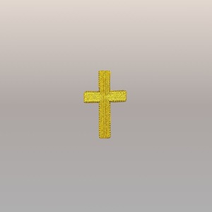 Cruz bordada oro (6cm x 3,7cm)