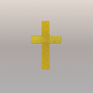 Cruz bordada oro (12cm x 7,5cm)