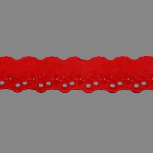 Tira bordada Rojo (3,5 cm)