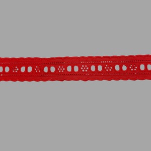 Entredos tira bordada Rojo (3cm)