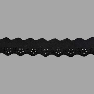Tira bordada Negra (3,5 cm)