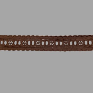 Entredos tira bordada Marrón (3,5 cm)