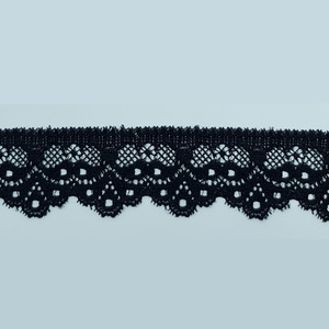 Encaje de Nylon Elástico Negro puntilla (3 cm)