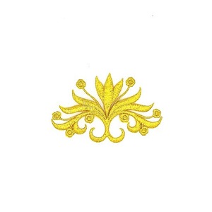 Aplique Bordado termoadhesivo flor de loto oro (9x5,5cm)