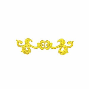 Aplique Bordado termoadhesivo Rama de Hojas oro (10,5x3cm)