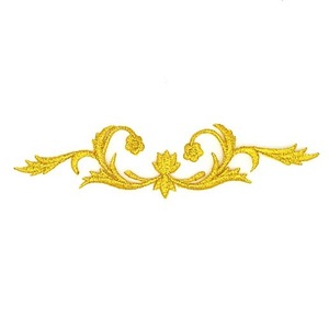Aplique Bordado termoadhesivo flor oro (14,5cm)