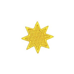 Aplique Bordado estrella oro (6,5cm)