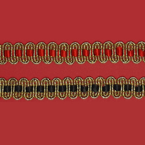 Agremán Dorado y Rojo/Negro (1,5 cm)