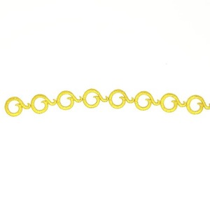 Aplique bordado termoadhesivo argollas oro (23,5x2,5cm)
