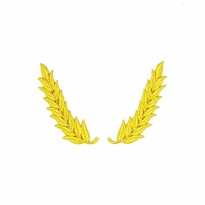 Ramas de laurel bordado termoadhesivo oro (Izqda y Dcha) 9,5cm