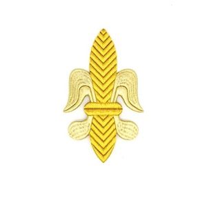 Aplique Bordado Flor de Lis oro (14x9cm)
