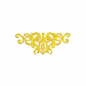 Aplique Bordado termoadhesivo filigrana oro (11cm)