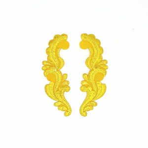 Aplique Bordado termoadhesivo Rama de Hojas oro (Izqda y Dcha) 10cm